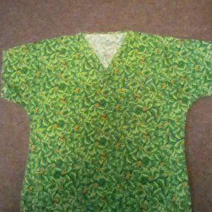 Christmas scrub top